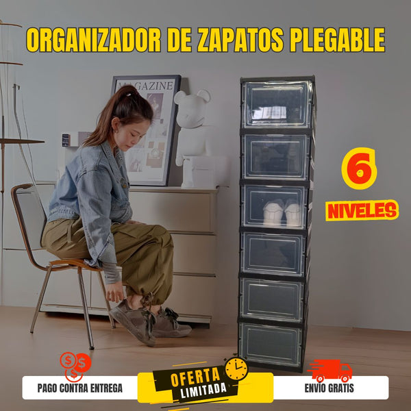 ORGANIZADOR DE ZAPATOS PLEGABLE 6 NIVELES